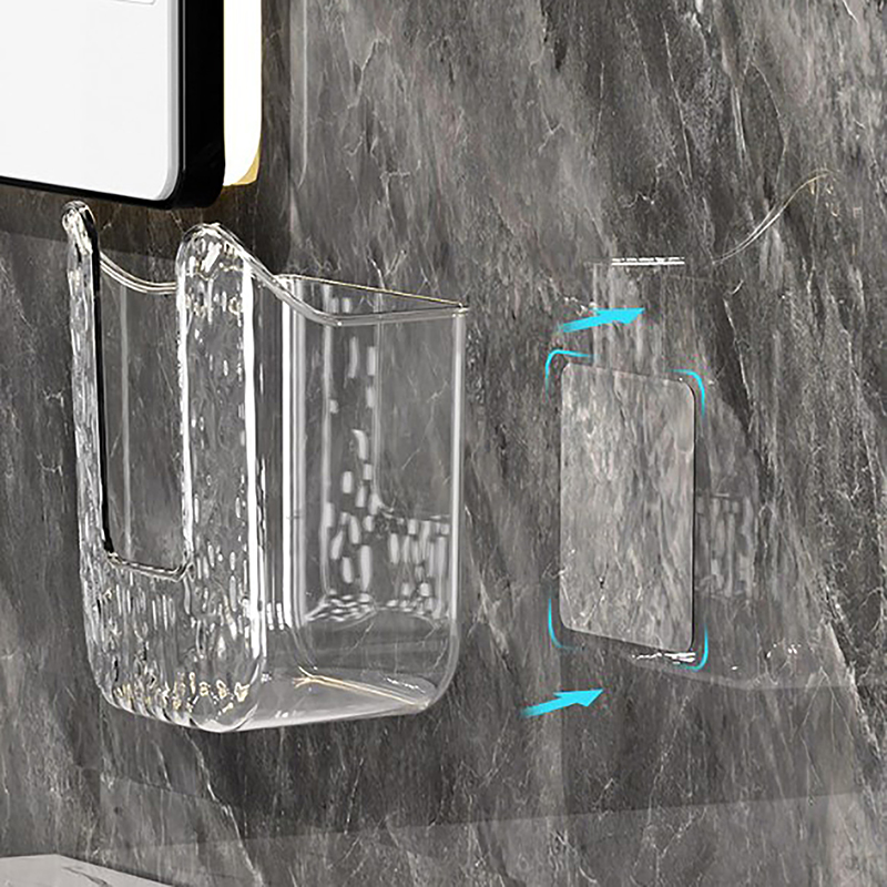 Plastic Wall-mounted Paper Towel Box Inverted No-punch Napkin Box Self-adhesive Space-saving Paper Towel Holder Bathroom