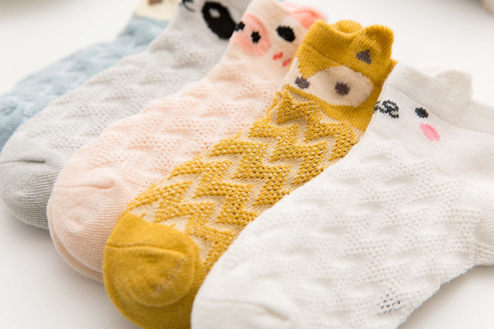 Peuter Meisjes Jongens Sokken Cozy Ademende Leuke Zomer Mesh Baby Antislip Sokken 5 Paren/partij Baby Meisjes Mesh sokken Zachte Katoenen