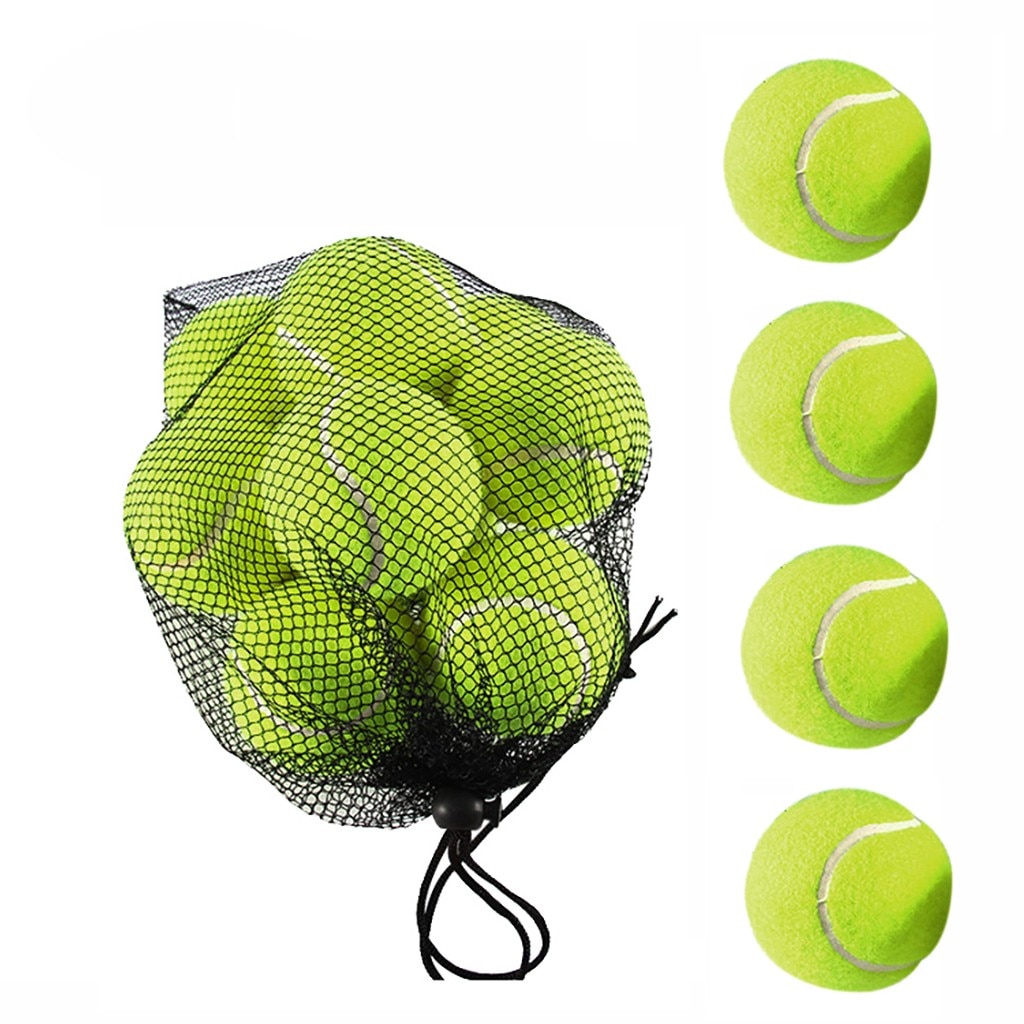 12pcs/lot Elasticity Tennis Ball For Training Sport Rubber Woolen Tennis Balls For Tennis Practice With Free Bag#4