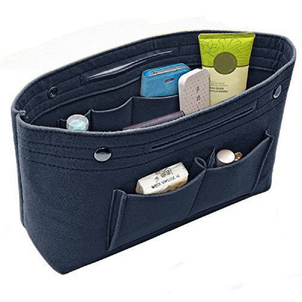 Women Insert Handbag Organiser Purse Felt liner Organizer Bag Tidy Travel US: Blue