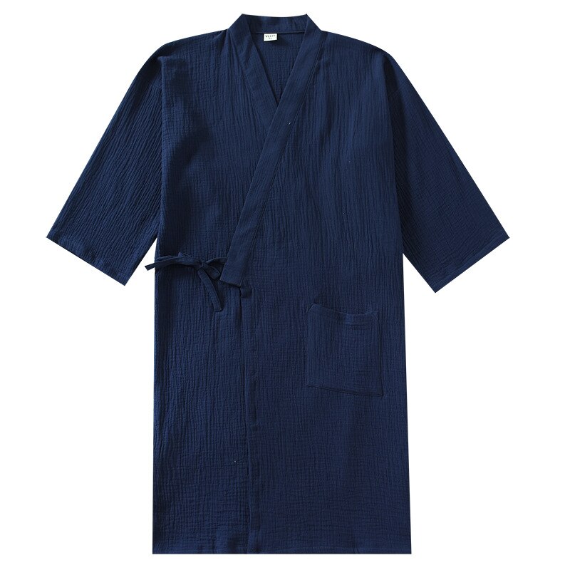 100% Cotton Bathrobe Japanese-Style Kimono Men'S Nightgown Gauze Robe Loose Plus Size Yukata Sweat Steaming Sleepwear Халат