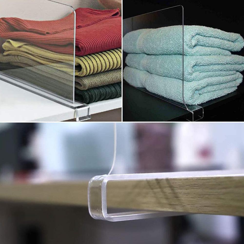Acrylic Transparent Clothes Partition Closet Organizer Closets Dividers Shelf Book Partition