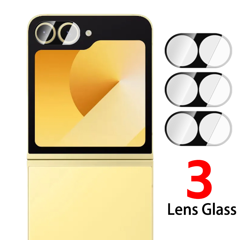 6IN1 Temperd Glass for Samsung Galaxy Z Flip 5/6 5G Outer Screen Protector Camera Lens Protective Film for Samsung Z Flip6 Flip5: LightPink / Bundle2