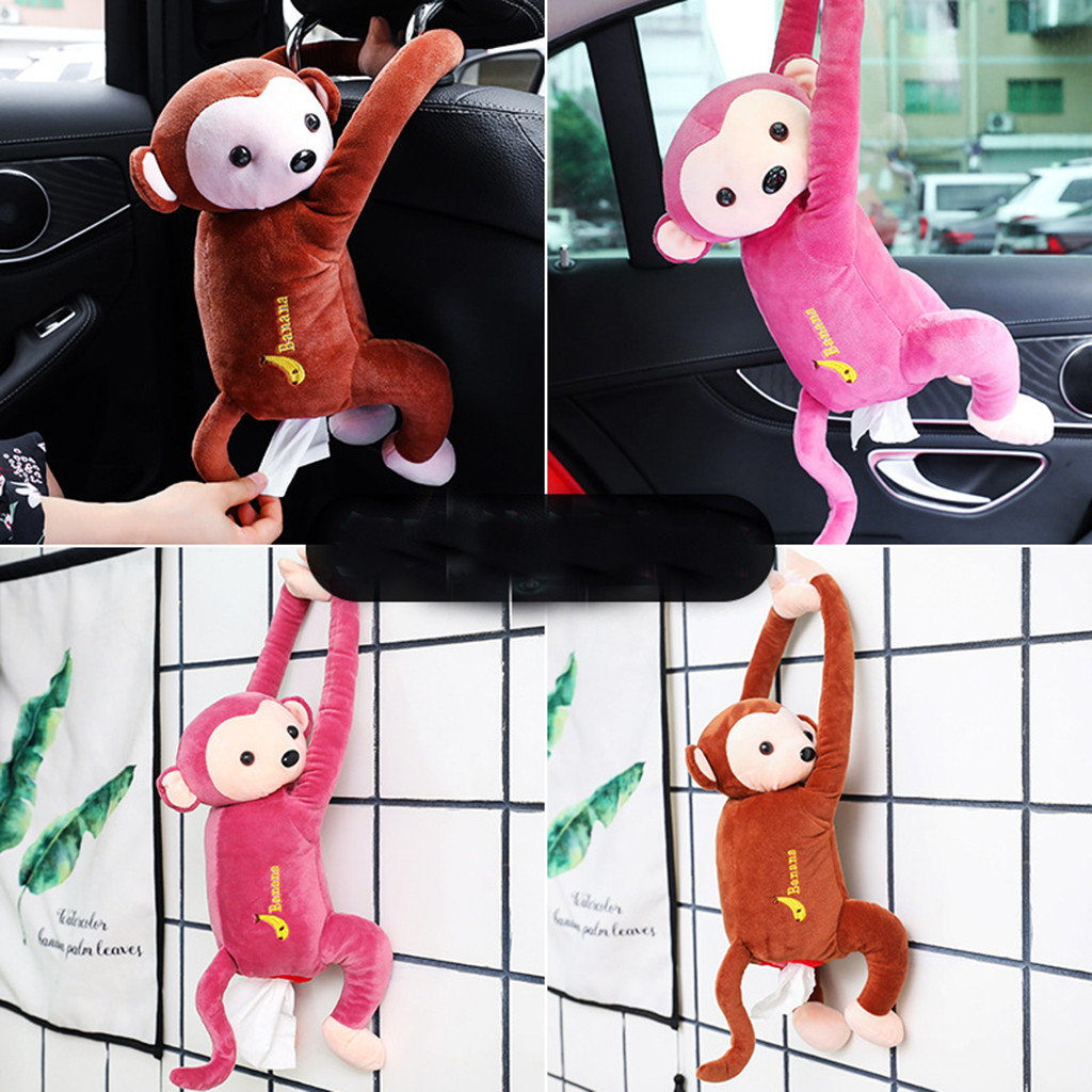 1pcs Useful Animal dolls Tissue Box Paper Napkin Holder Case Home Car Decor Car Use Cute Animal Doll Car Tissue Box B1