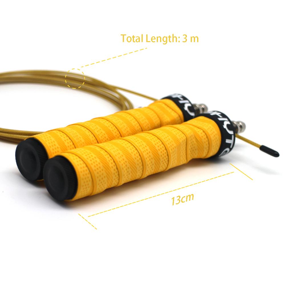 Crossfit Jump Rope Weighted Speed Skipping Rope Adjustable Wire with Extra Cable Ball Bearings Anti-Slip Handle