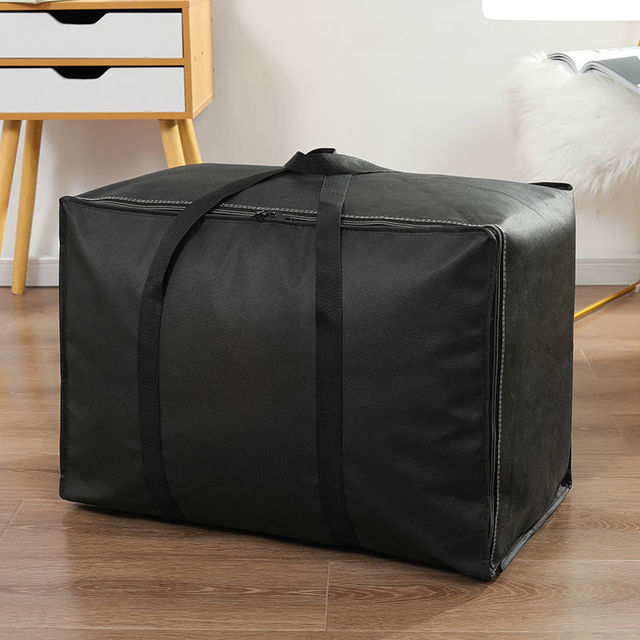 Organizador de colchas en 4 colores para dormitorio, bolsa de almacenamiento de ropa en movimiento, armario grande, camiseta, abrigo, pantalones, estuche de acabado a prueba de agua: Black / L-75x53x30cm