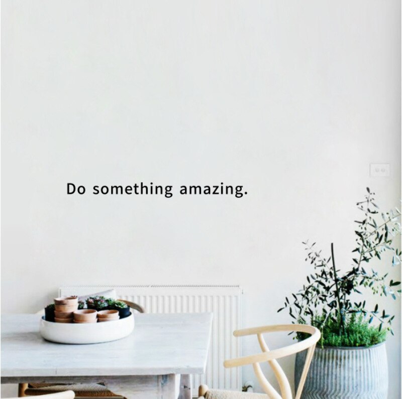 Wall Decal Inspirational Quote Decal - Do Something Amazing.. Over The Door Vinyl Wall Decal Sticker Art Simple Wall Stickers