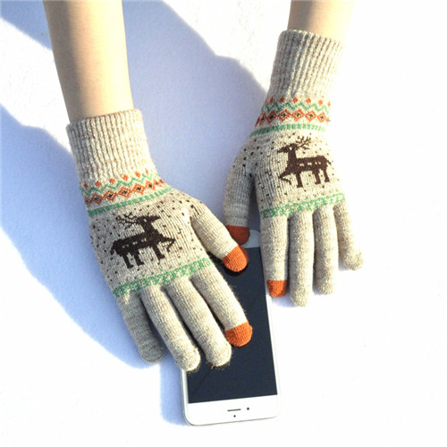 Wecute Winter Warm Handschoenen Over 12 Jaar Kind Tiener Kerst Handschoenen Festival Persoonlijkheid Elanden Voegen Fluwelen Warm Te Houden: WHITE