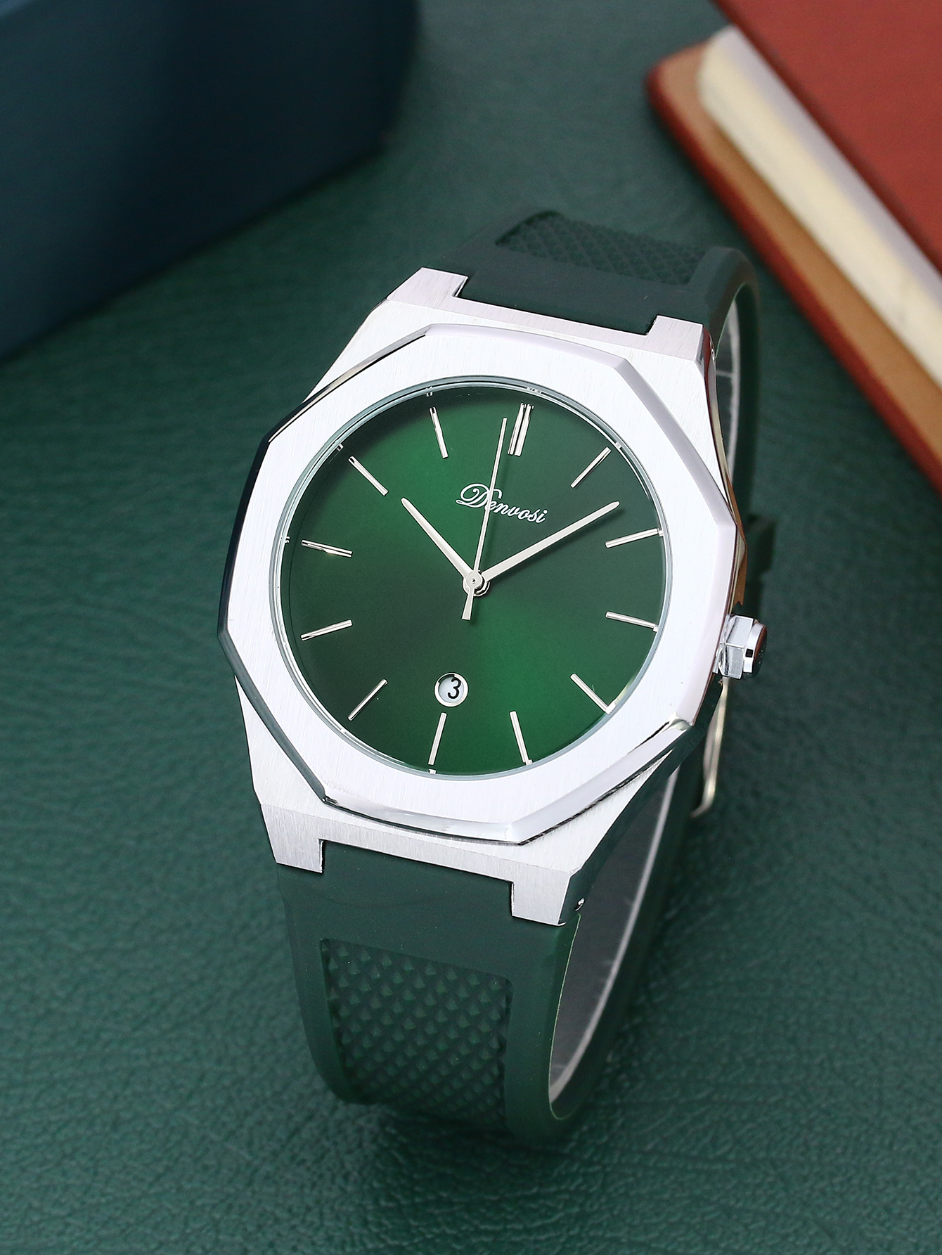 Montre à quartz pour hommes, sport de loisirs Simple, montre-bracelet décontractée et étanche: Argent