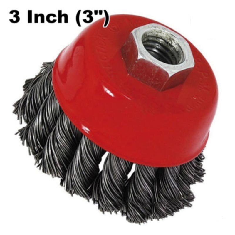 Wire Wheel Brush Knot Wire 75mm With Threaded Arbor For Grinder Tool Parts