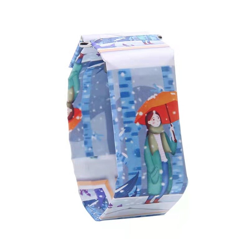 LED Sports Paper Watch Digital Magnetic Waterproof Watch Novelty Paper Watch Men And Women Waterproof Watch: A-8