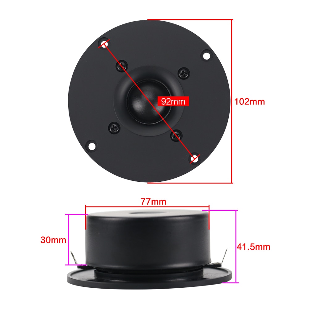 GHXAMP 4 INCH 60W Tweeter Speaker Unit Silk Membrane Soft Ball Stereo HOME Speaker HIFI Treble Loudspeaker DIY 89DB 1PC