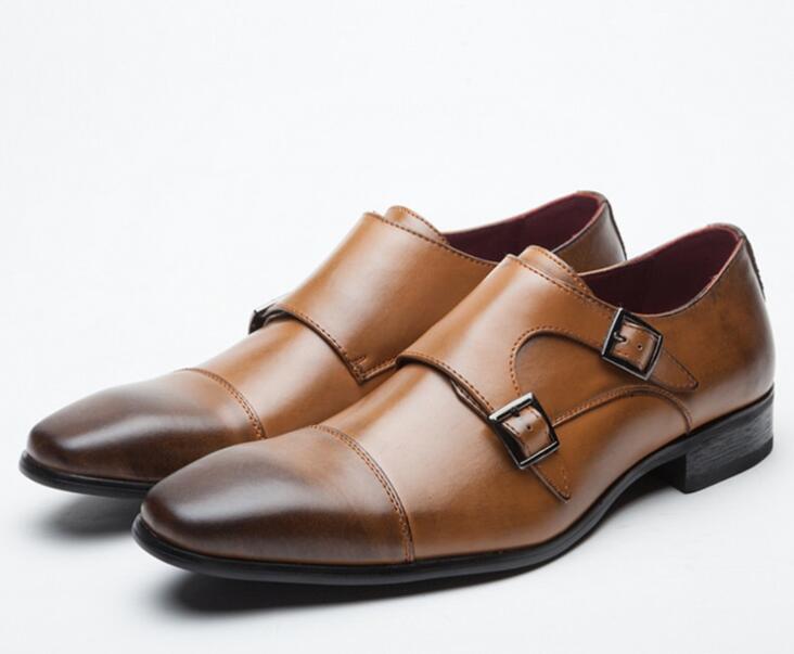 concepteur hommes classique moine sangle chaussures plates robe élégance gentleman chaussures mâle mariage retour soirée marié chaussures de bal