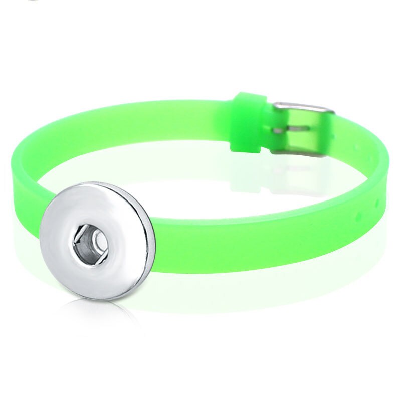 Gioielli fai-da-te colori caramelle bracciale in Silicone con bottone a pressione per donna ragazzi ragazze regalo BS2556: green