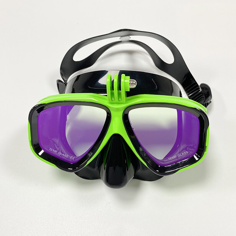 Professionelle Unterwasser-Tauchmaske, Tauchbrille eignen sich für GoPro kleine Sportkamera, alle-trocken-Tauchbrillen: Licht Grau
