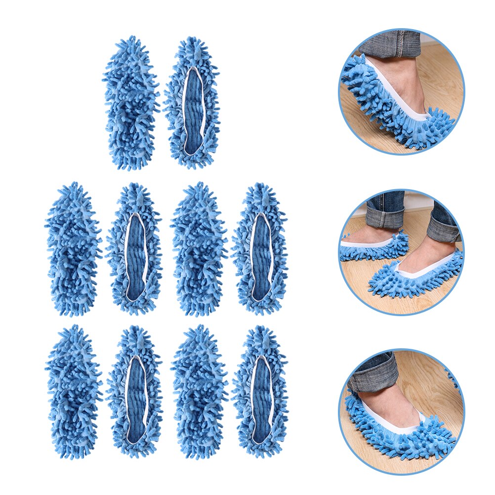 10 szt. Kapie z mopem buty zmywalne kapcie robić kurzu wycierać skarpetki robić czyszczenia kapcie