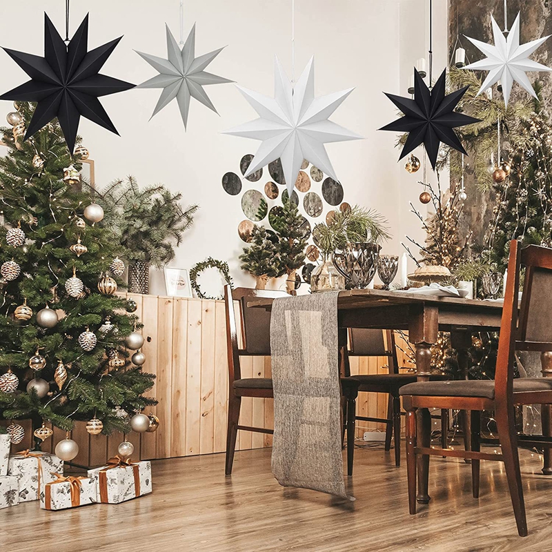 30cm de papel colgante con estrellas, manualidades de flores de papel para boda, de cumpleaños para niños, decoraciones DIY, decoración navideña para el hogar, Baby Shower