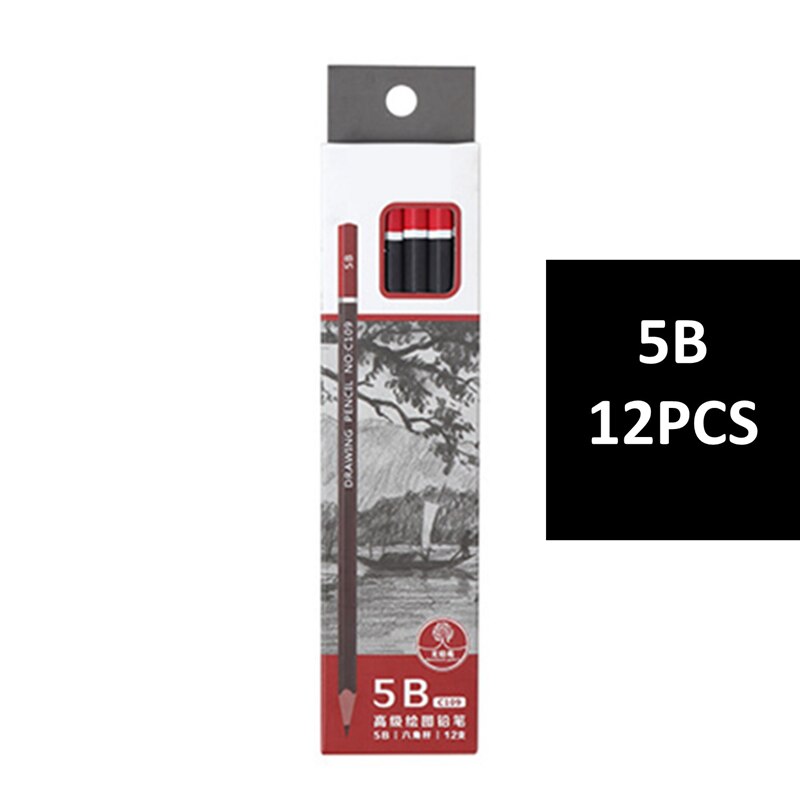 12 PCS/Pack Drawing Set Pencil Stationery Store Office School Art Supplies Painting Sets For Artist`s Tools: 5B