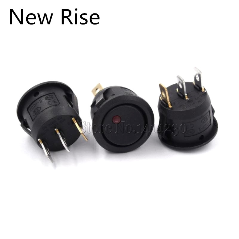 Kit de interruptor basculante redondo de 23mm, 2 uds., 2 pines, 3 pines, 4 pines, 6 pines, 10A/125V, 6A/250V AC, 2/3 posiciones SPDT DPDT ON-OFF-ON/ ON-OFF: Rosa