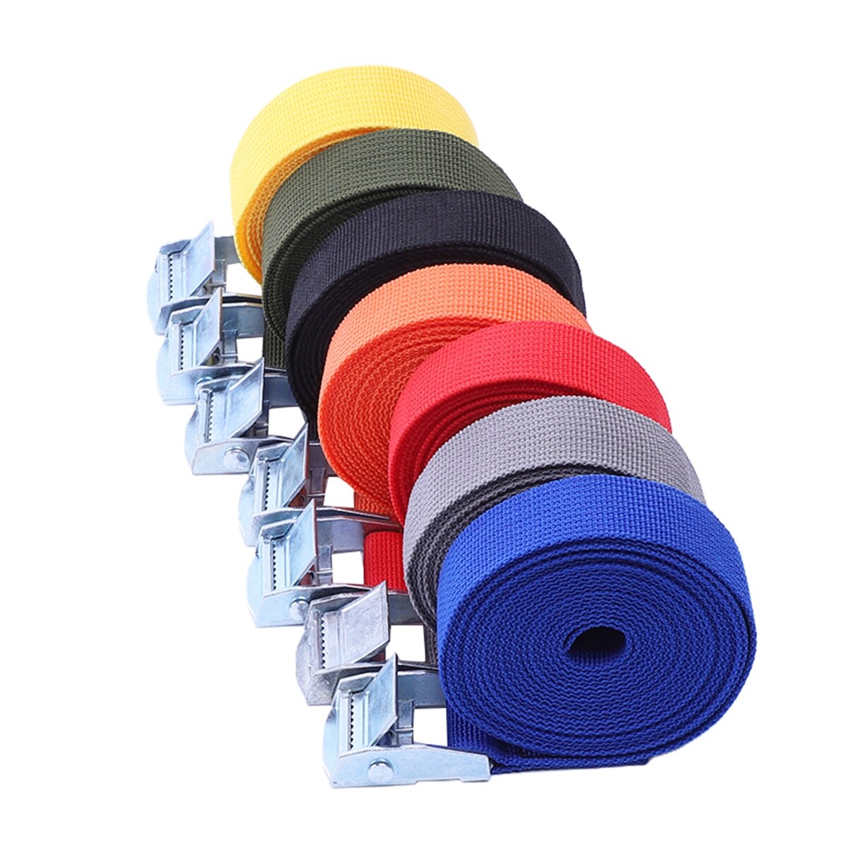Corde de Tension de voiture de 2M, sangle fixe de cargaison, support de toit, sangles d'arrimage, ceinture d'attache à cliquet avec boucle, ceinture de rangement à cliquet