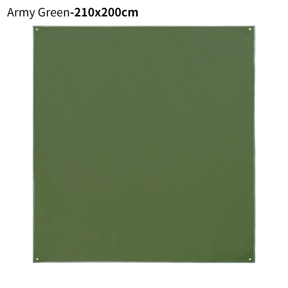 Picknickdecke, outdoor-bodenplane, wasserdichte zeltunterlage, ultraleichte zeltunterlage, strandplane, camping- und wandersack: Armeegrün -210 x 200cm
