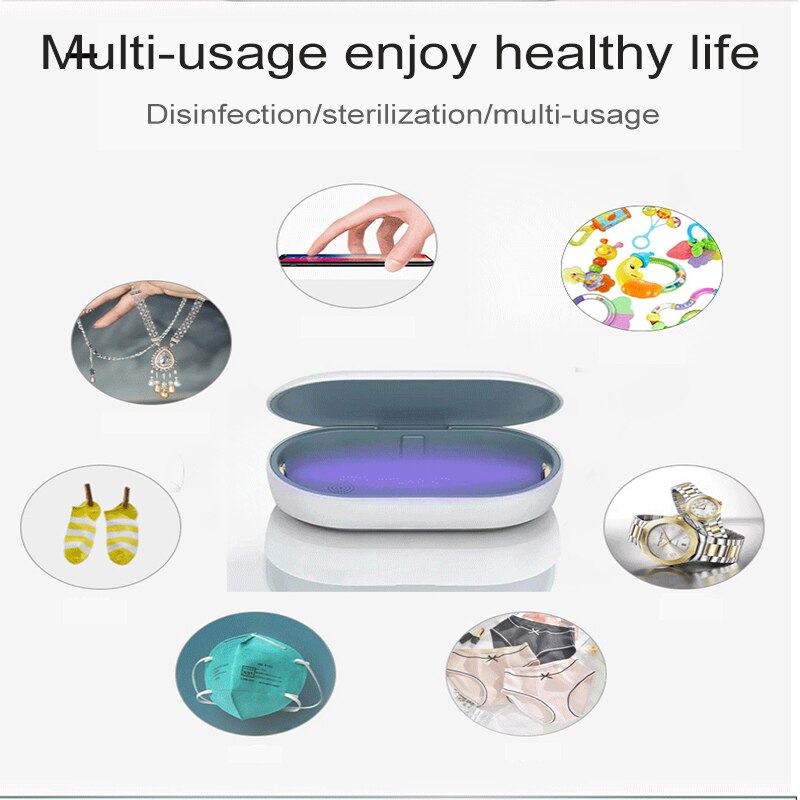 Ultrasonic cleaner Portable UV Sterilizer Box Phone Personal Sanitizer Disinfection Cabinet UV Light Lamp Wireless USB Chargin