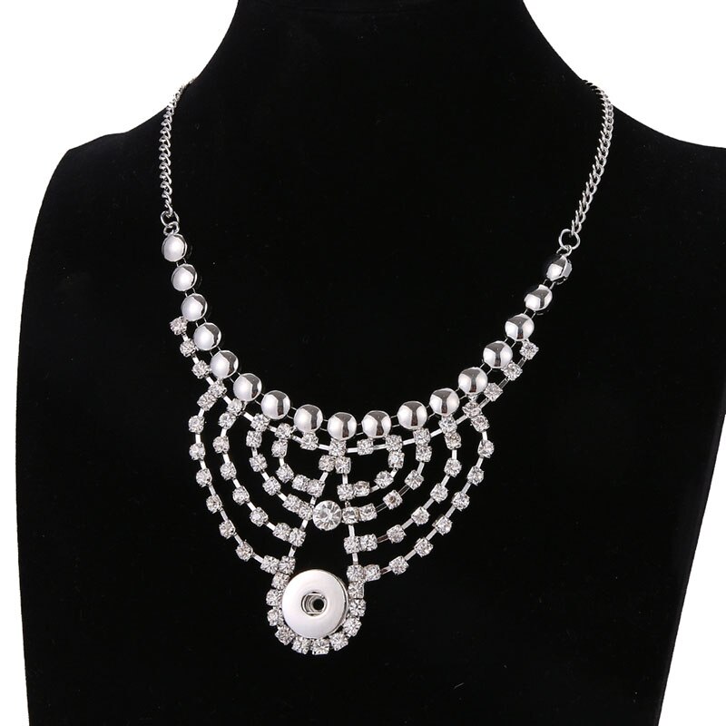 Nowe piękno elegancki styl boho kryształowy kutas pstryknąć naszyjnik 55cm dopasowanie DIY 18 przyciski zatrzaskowe MM jewlery hurtowy prezent