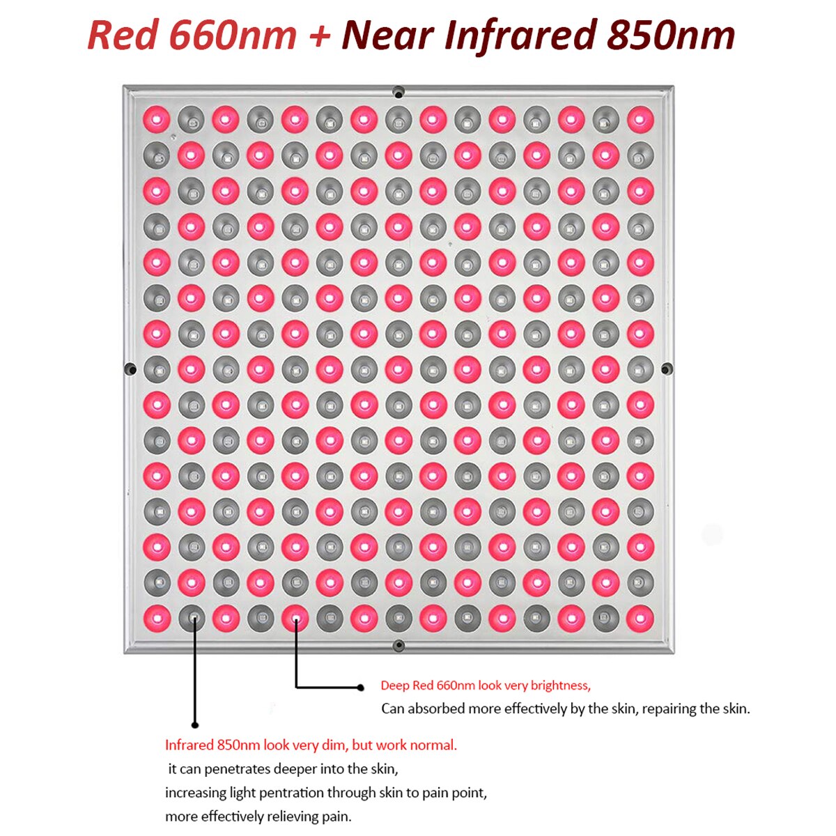 Anti aging 45w röd led ljusterapi djup röd 660nm och nära infraröd 850nm led ljus för helkroppshud och smärtlindring