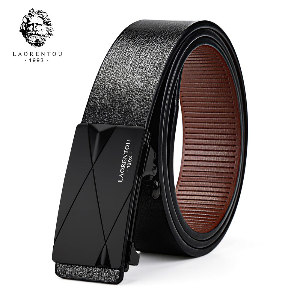 LAORENTOU Brand Men Male Cutable Belt Man's Belts with Buckle Gentleman Belt Split Leather Replacement Belt: 505076L03A