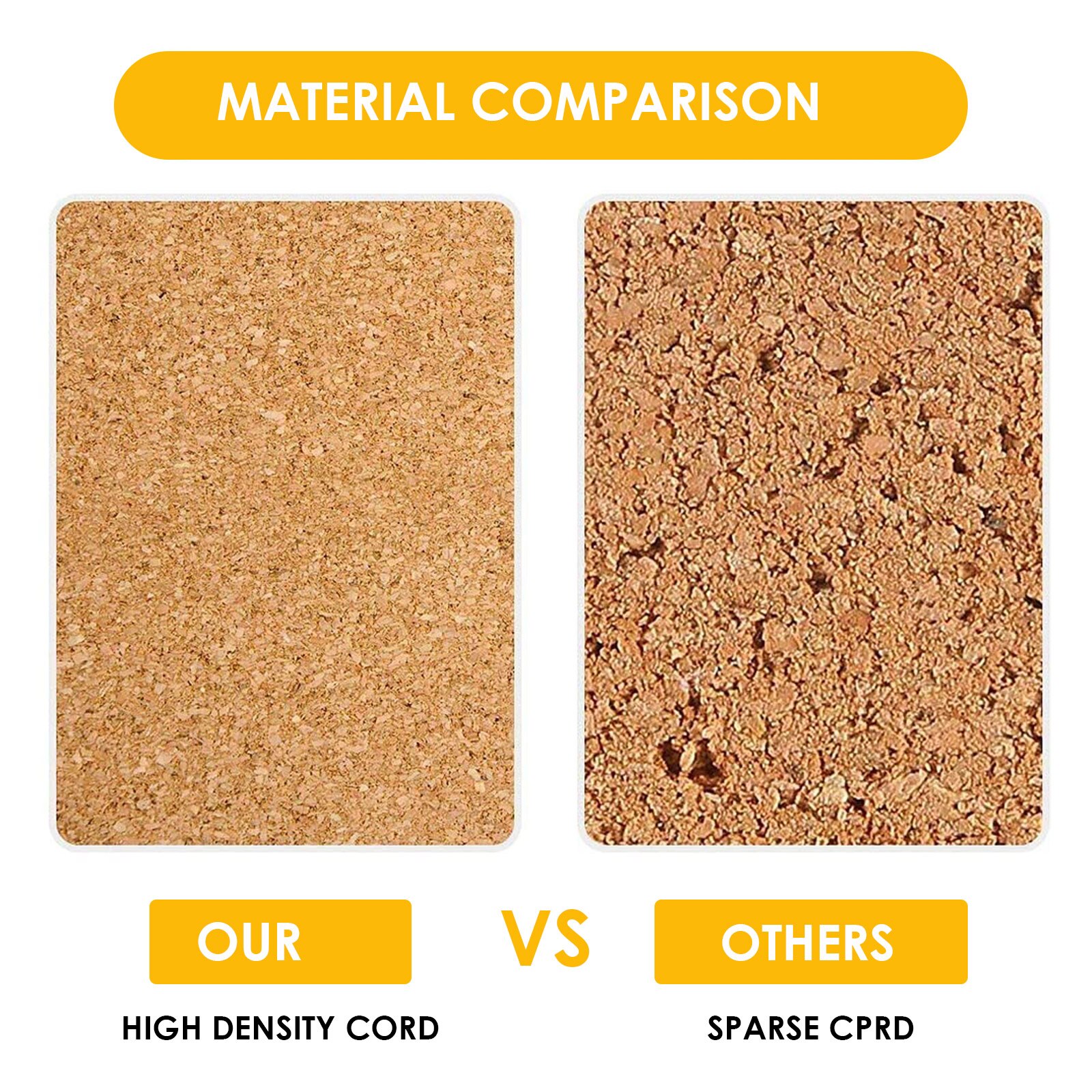 4Pcs 1.2cm (0.47inch) Cork Board Tiles Thick Bulletin Board Mini Wall With Pins For Strong Self Adhesive Backing Not Hurt