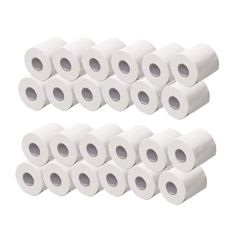 24Pcs Zachte Witte Wc-papier Handdoeken Rolls Toiletpapier Huishouden Papier Producten 4 Ply Papieren Tissue