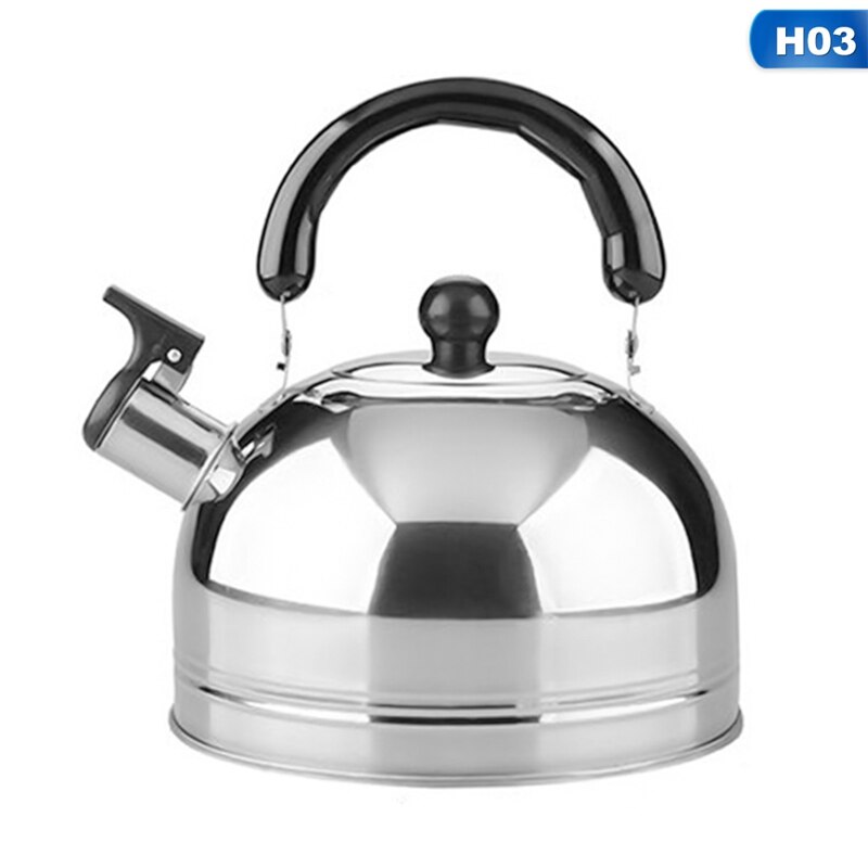 Stainless Steel 2/3/4L Water Kettle Induction Cooker Camping Kettles Stove Whistling Water Gas Teapot Cooking Tools Kitchen: H03-4L