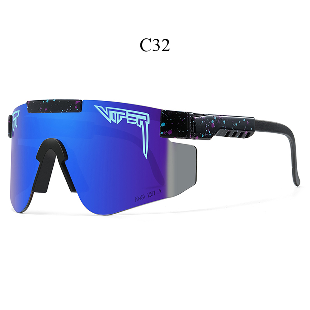 Voksne  uv400 solbriller pit viper solbriller mænd kvinder voksne udendørs briller sportsbriller mtb solbriller: Blomme