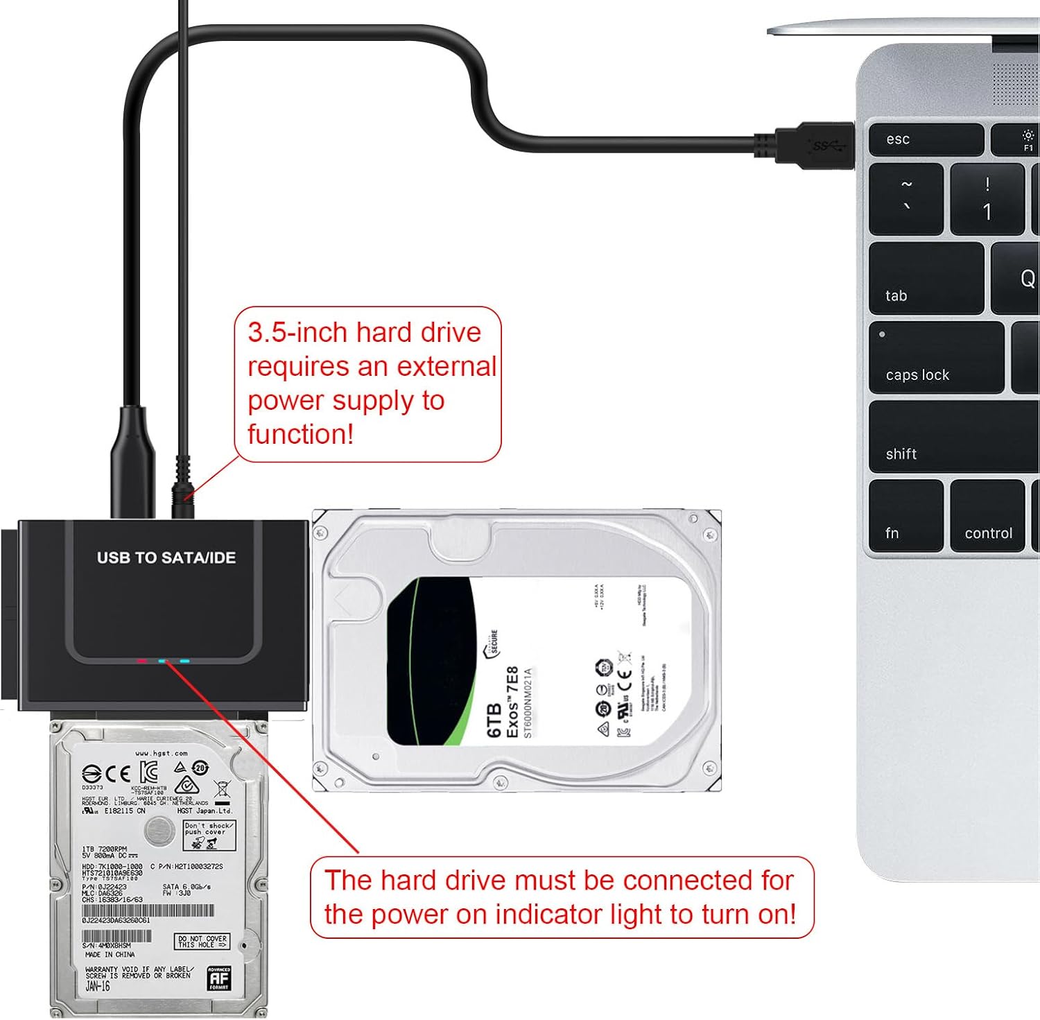 adapter SATA/IDE na USB 3.0 adapter dysku twardego Konwerter robić uniwersalnego dysku twardego IDE SATA HDD SSD 2,5/3,5 cala z zasilaczem 12V 2A