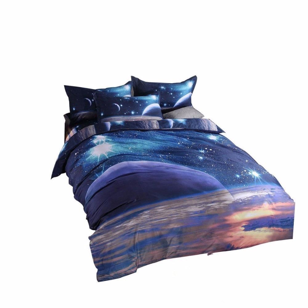 7 3 delige set met gestikte galaxy 3d- delig bedrukte wolkenquilt dekbedovertreksets met 2 kussenslopen voor in de slaapkamer