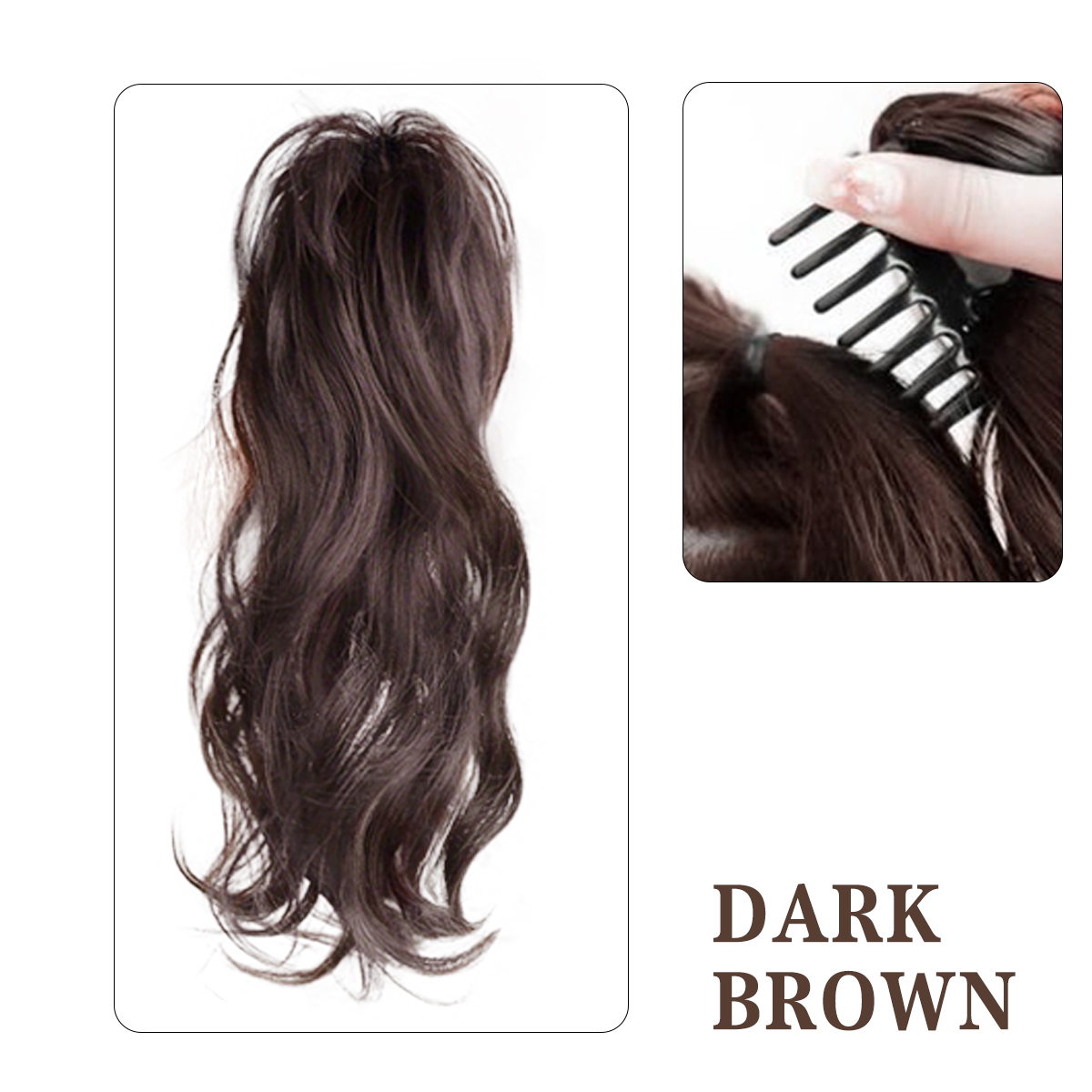14-Inch Curly Wavy Synthetic Ponytail Effortlessly Chic Hairpiece with Easy Claw Attachment Style for Women: NC/4HL