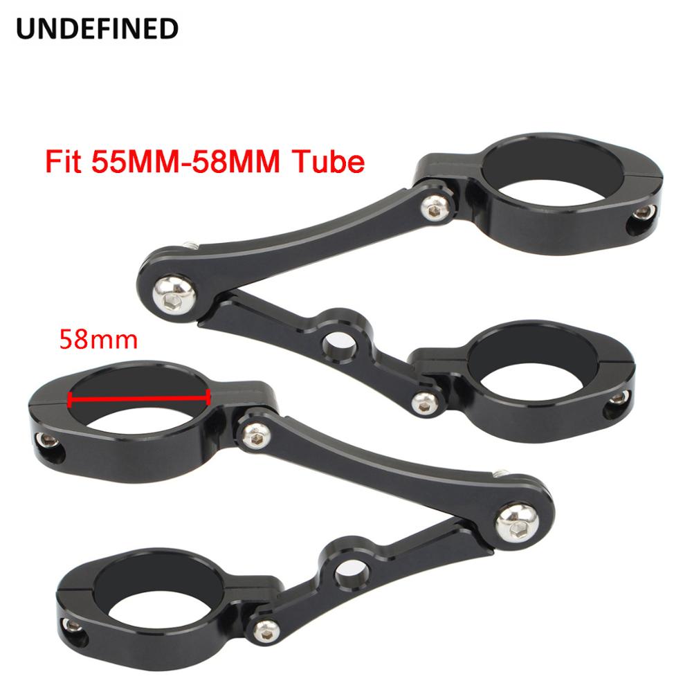 Support de phare de moto 55mm-58mm fourche Tube pinces support CNC pour Harley Honda Chopper Bobber café Racer universel