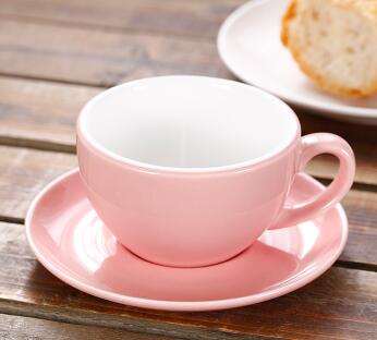 150ml dicken körper keramik kaffee tasse und untertasse für flache weiß: glänzend Rosa