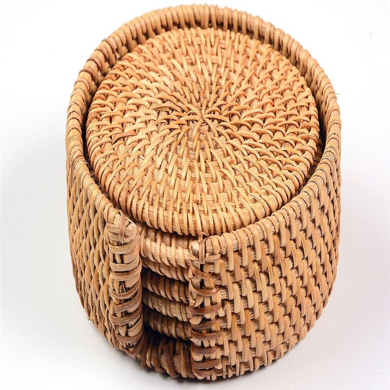 Placemat Pad Onderzetters Keuken Tafel Matten Rotan Caoaster Kom Matten Padding Mat Isolatie Pad Ronde Placemats Hand-Gemaakt