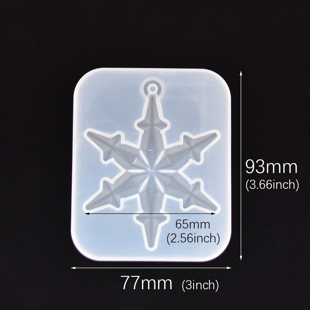 SNASAN christmas snowflake pendant Silicone Mold for jewelry making Resin jewelry tool UV epoxy resin molds decorative crafts: DZ73-No2