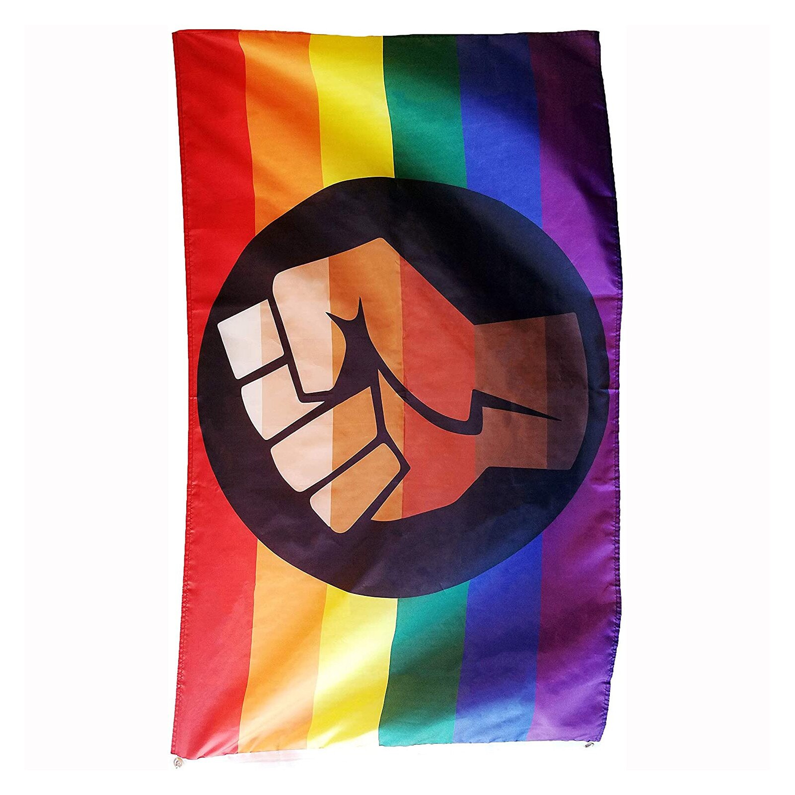 Pride Rainbow Pattern Flag Anti-fading Banner For Outdoor Or Indoor, Copper Ring On The Left Side Easy To Install