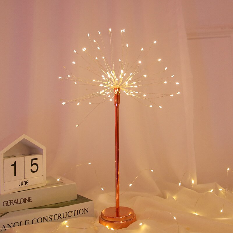 LED Explosion Table Night Light Dandelion Shape Fireworks Light For Children Bedroom Wedding Christmas Party Decoration Lamp: Warm white
