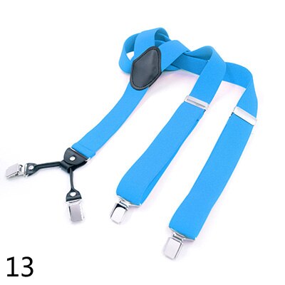 Deepeel 1pc 3.5X125cm Men Suspenders Adult 4 Clips Strap Multicolor Clip Buckles Elastic Male Jockstrap Business Accessories: 13