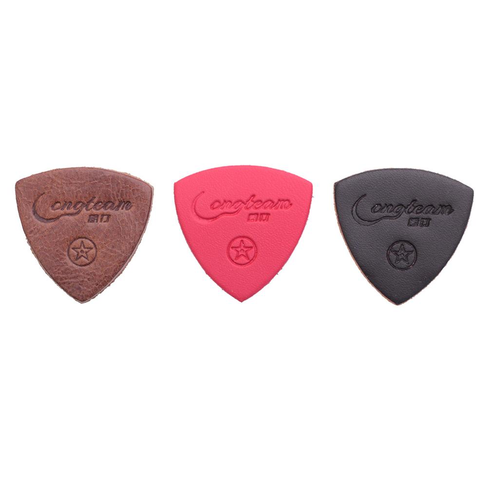 3 stuks/set basgitaar ukelele plectrums vinger duim plectrum leer gitaar plectrums: Default Title