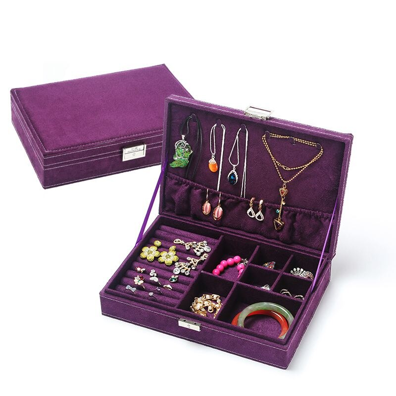 BY8969 Packaging Display Caso Di Immagazzinaggio Organizzatore Portatile Contenitore di Monili Organizzatore ganci Dei Monili Anello Orecchino Scatole di Casa: B purple