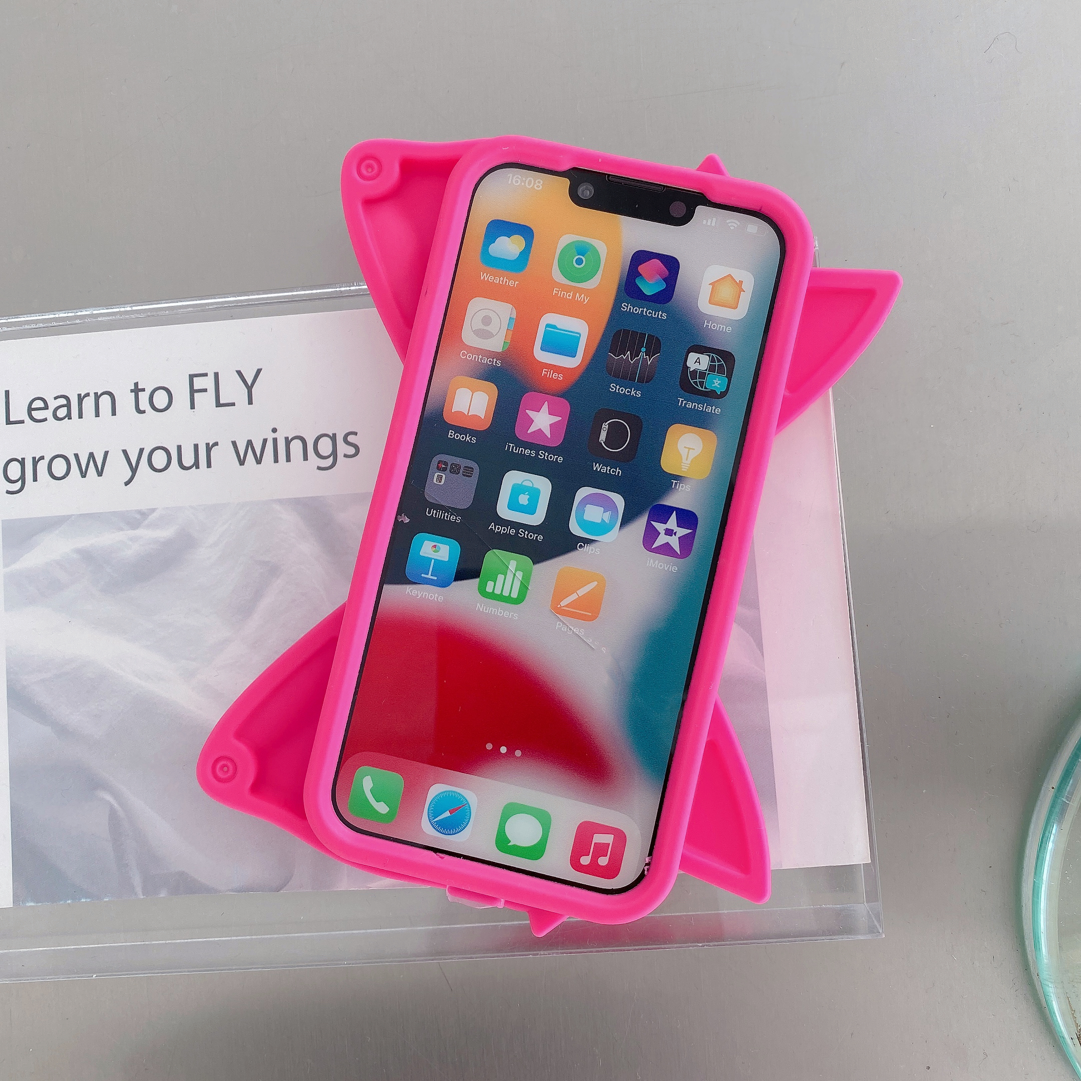 Funda de teléfono de silicona suave con lazo bonito 3D para iPhone 15 14 13 12 11 Pro Max cubierta rosa a prueba de golpes