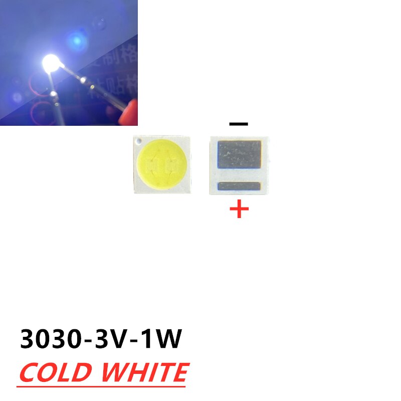 50-100 Stuks Voor Lg Led Tv Backlight 2835 3030 3535 3V 6V 1W 3W kit Electronique Led Voor Lcd Tv Reparatie Cool Koud Wit: 3030 3V / 50PCS