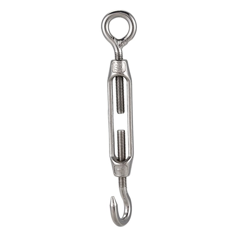 25 Pcs 4Mm Wire Rope Cable Thimbles Silver & 5 Pcs Hook Eye Turnbuckle Wire Rope Tension