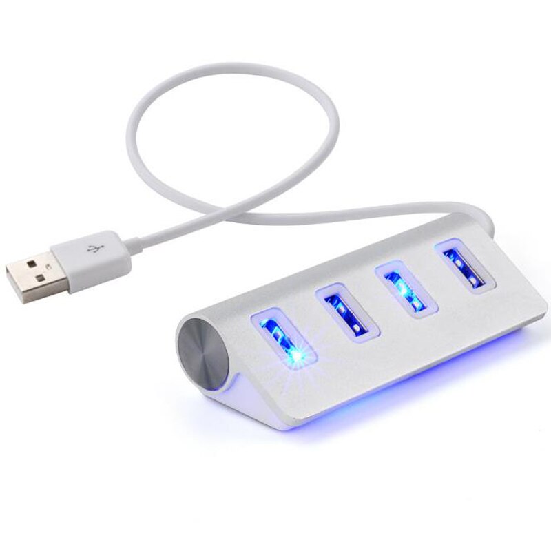 High Speed 4 Port USB 2.0 HUB Powered Adapter Aluminum Alloy Safe Cable Splitter Extender Multi Hub For Windows/MAC /Phone