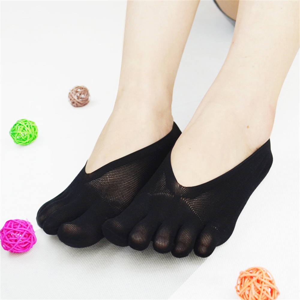 Socken frauen Kurze Socken Damen Unsichtbare Spitze Weiße Socken Mit Finger Weibliche transparent Socke Mädchen tt018 1 paar = 2 stücke: Schwarz